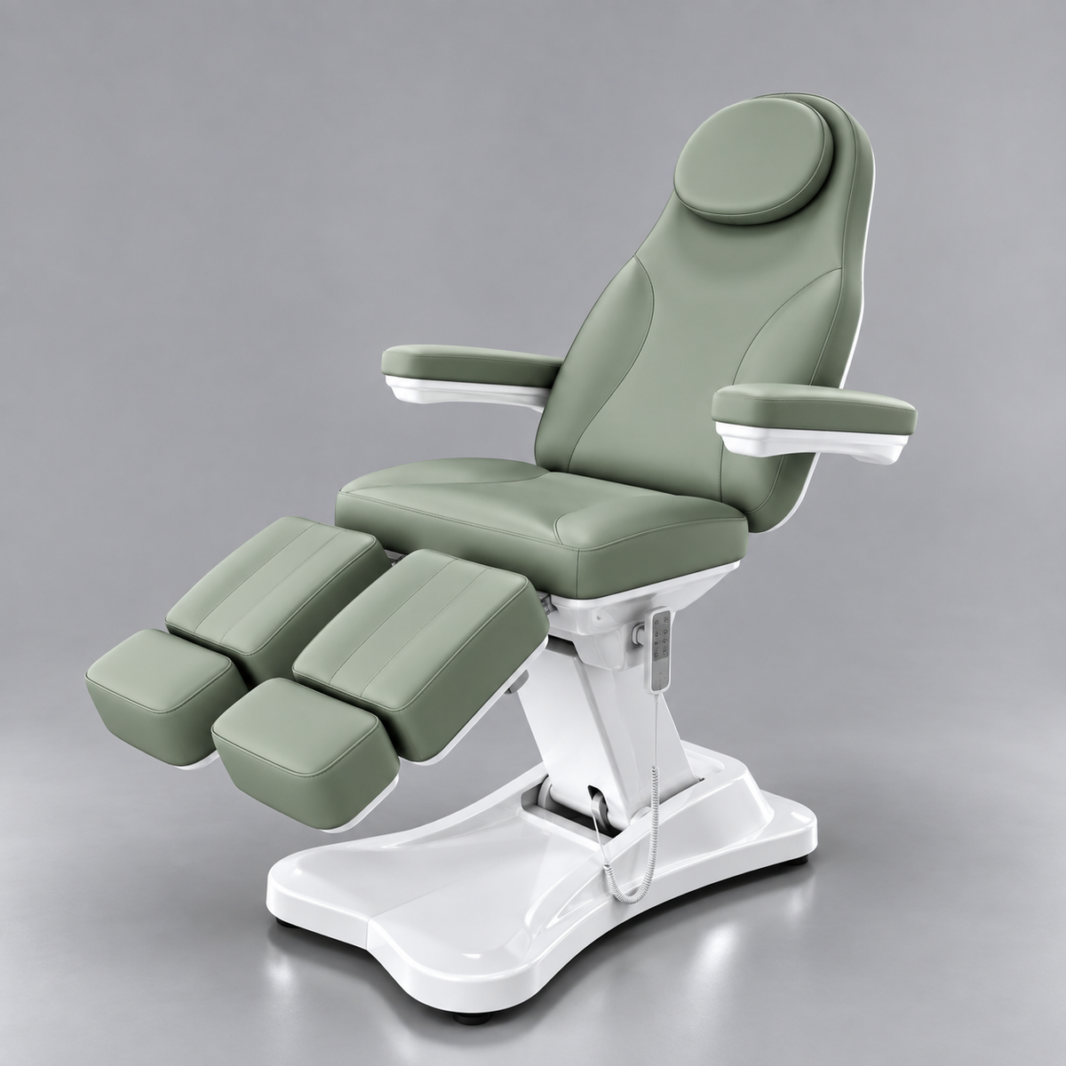 Medical Treatment Examination Bed in Sage Green and White