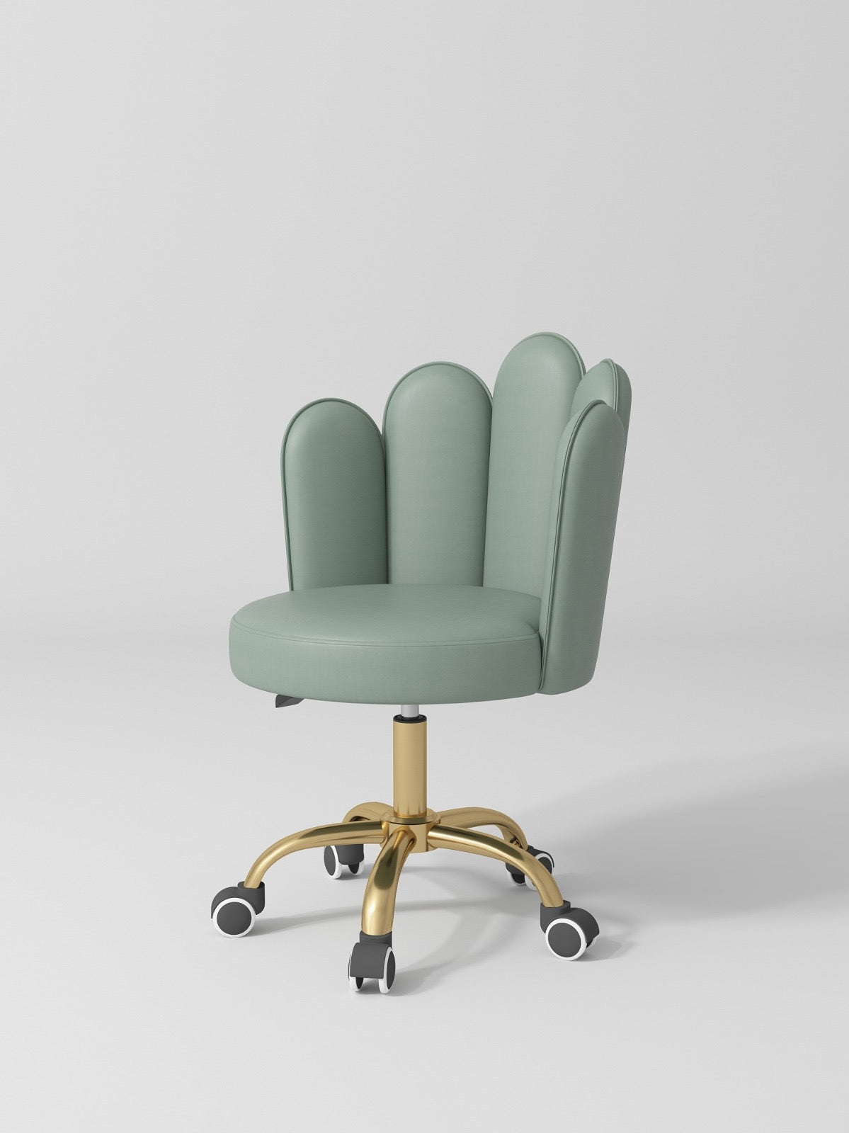 Sage Green and Gold Stool on Wheels
