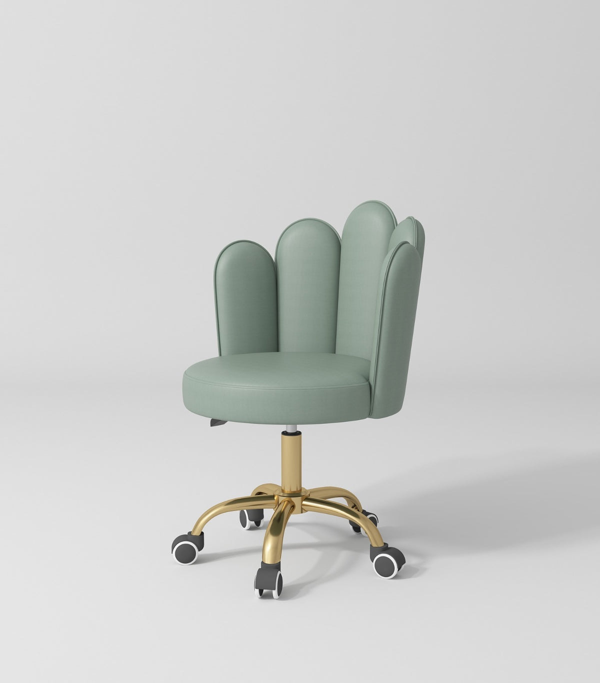 Sage Green and Gold Stool on Wheels