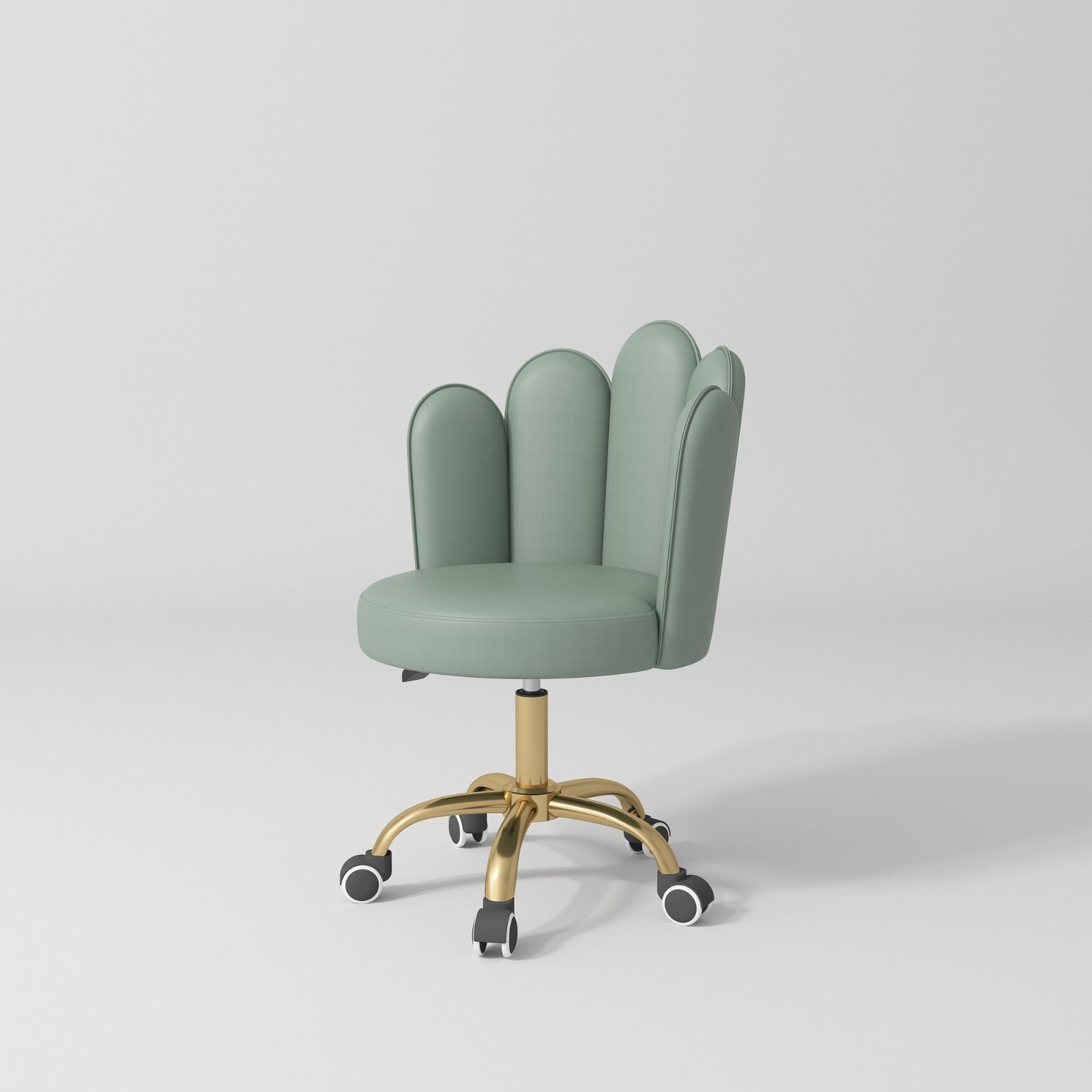 Sage Green and Gold Stool on Wheels