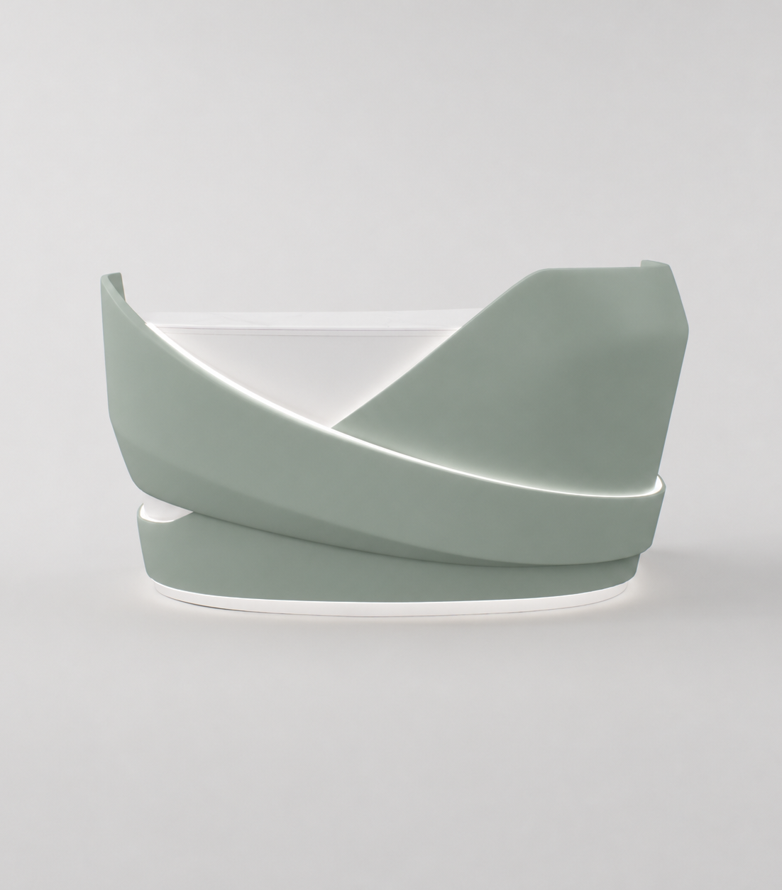 Premium welcome desk for modern salon reception areas in Green and White