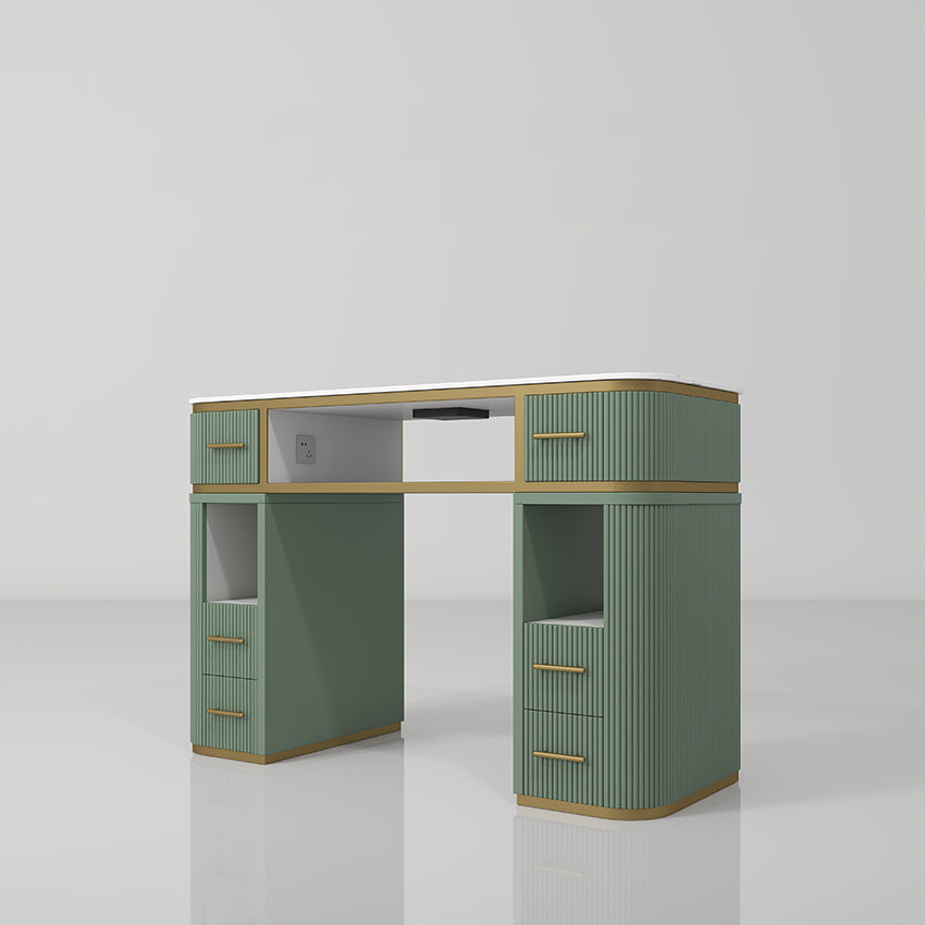 single sage green manicure station