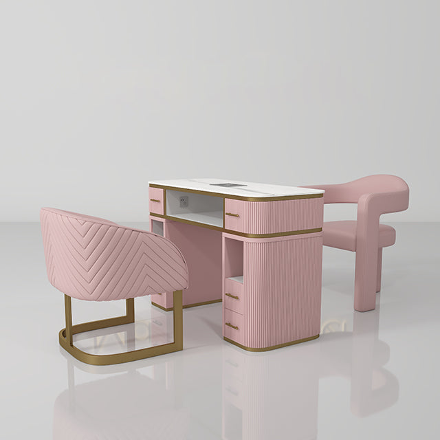 Pink single manicure station