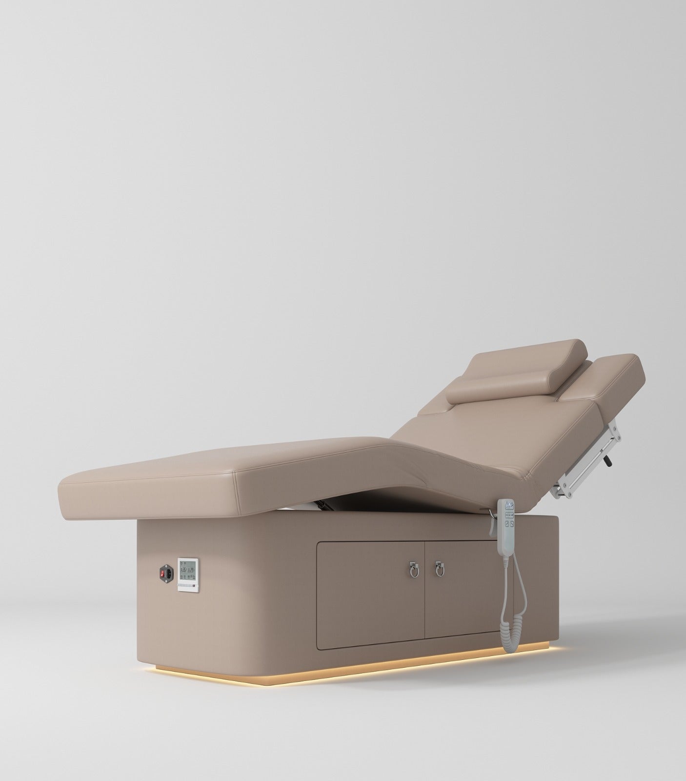 Electric beauty bed with storage in brown