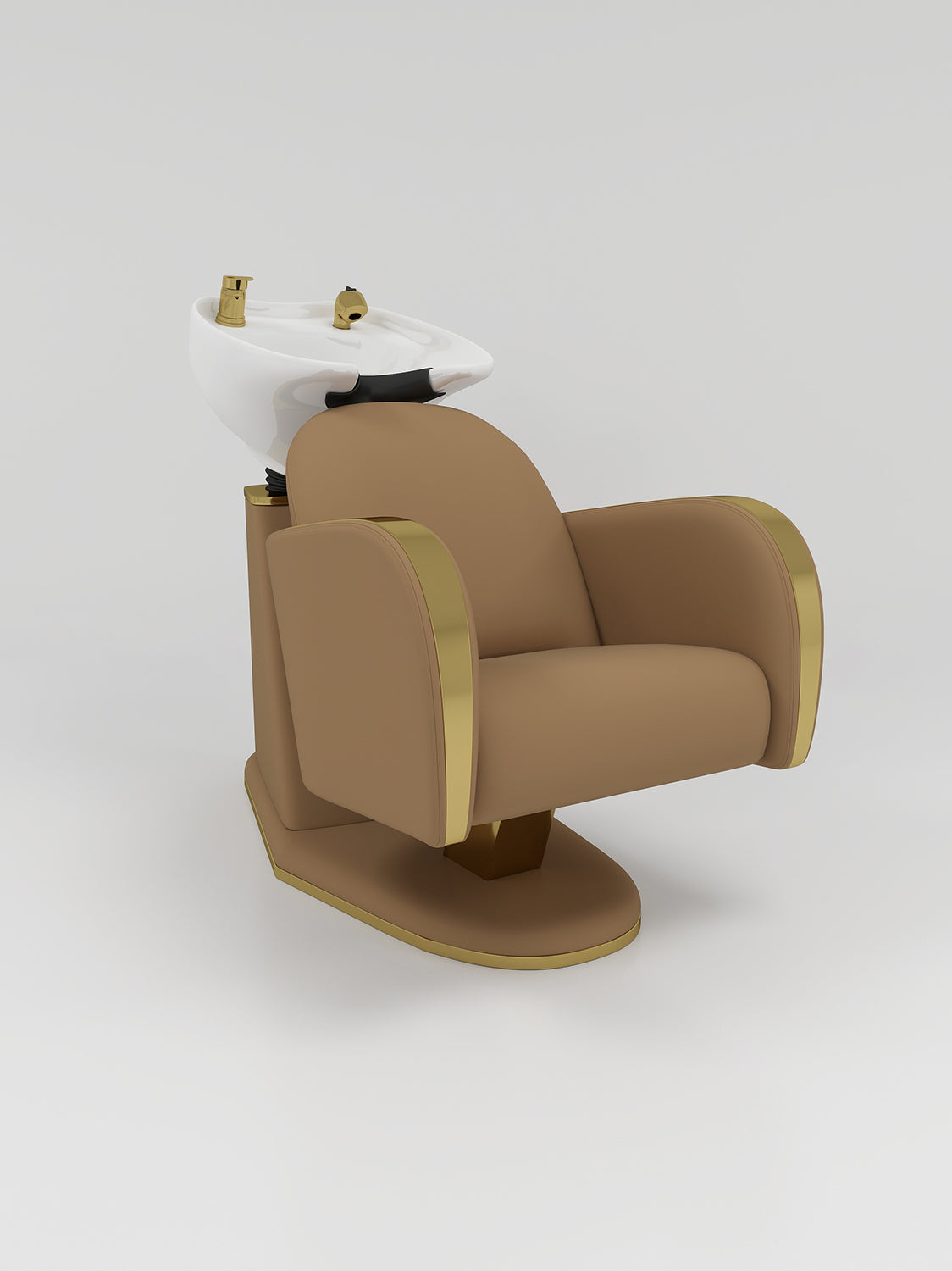 Brown Chair and Hair basin for hairdressrs