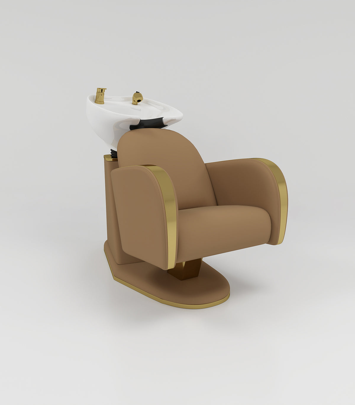 Brown Chair and Hair basin for hairdressrs