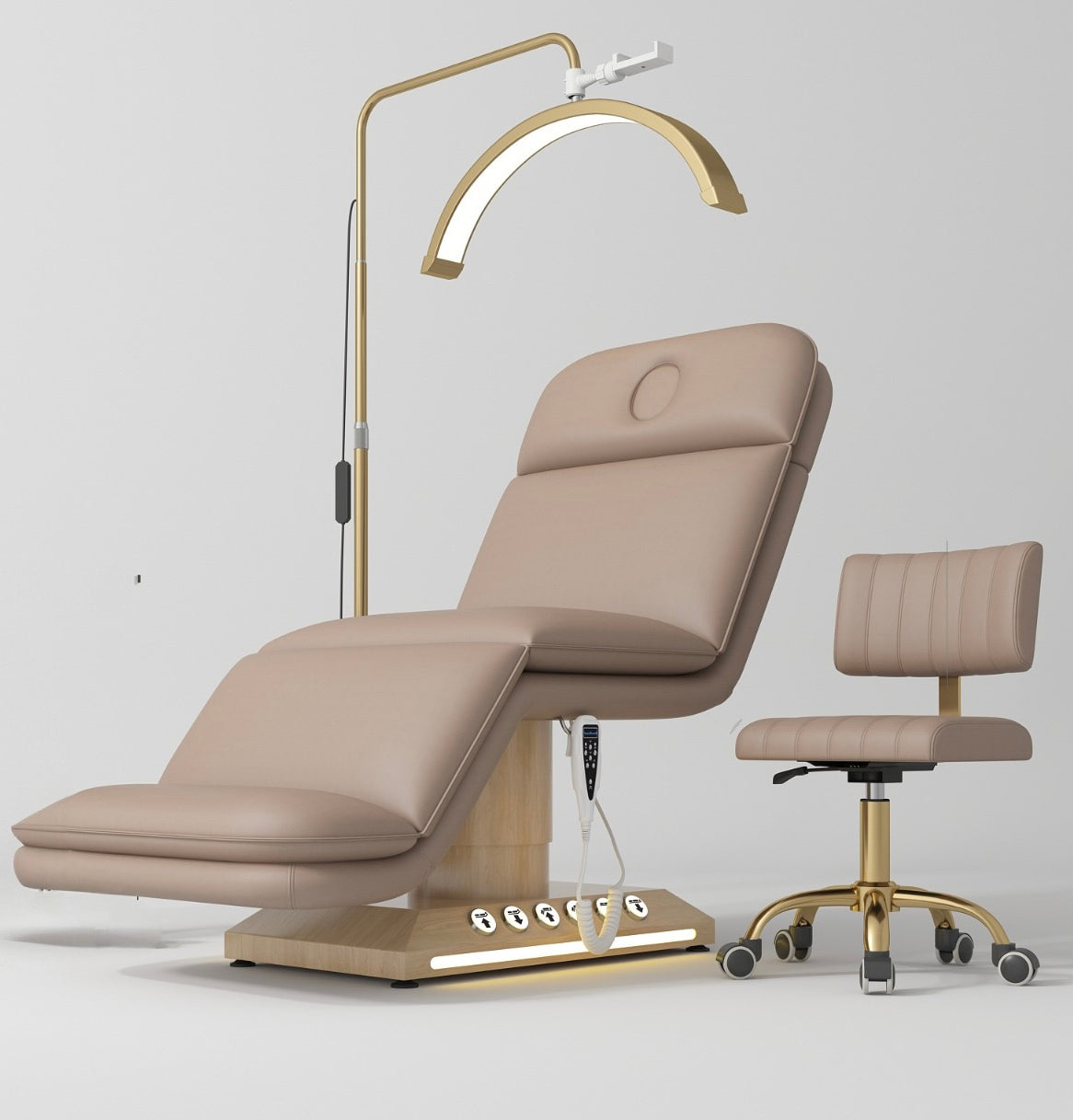 Electric Brown Leather Bed for Massages