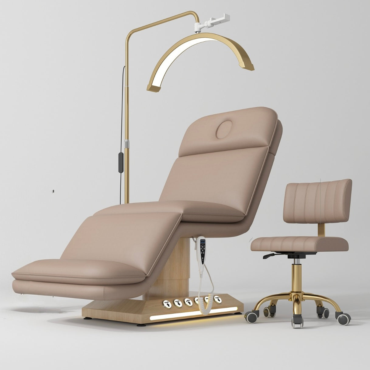 Electric Brown Leather Bed for Massages