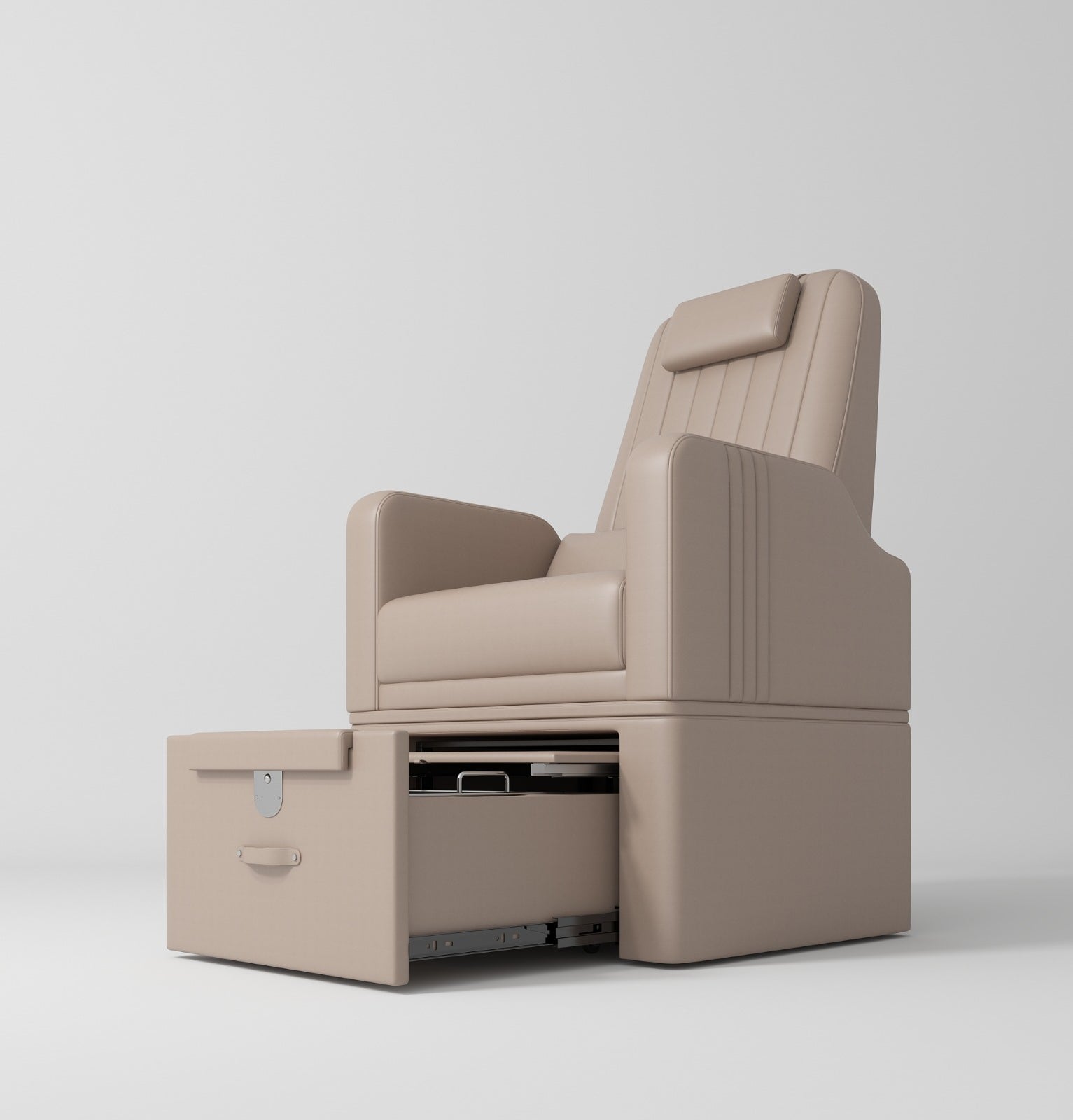 Brown Pedicure Station with a pull out draw