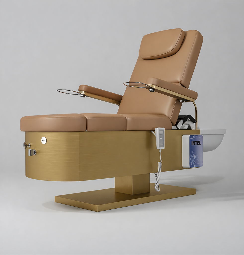 Electric Brown Bed with Head Spa, Foot Spa and Pillow