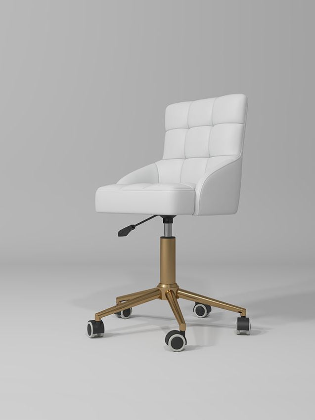 White beauty stool with high back