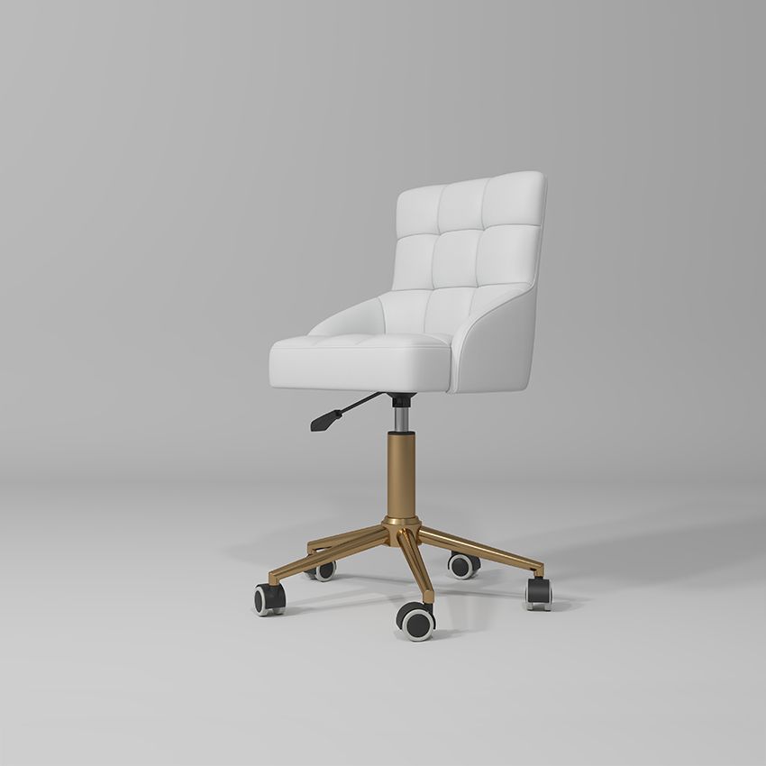 White beauty stool with high back