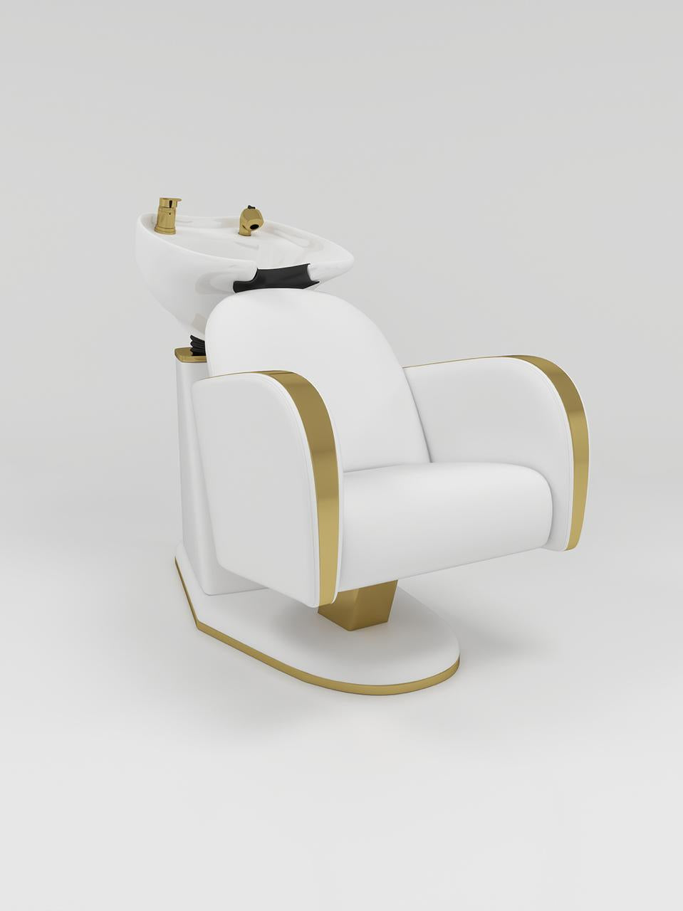 White Hair Wash Unit with Gold Accessories
