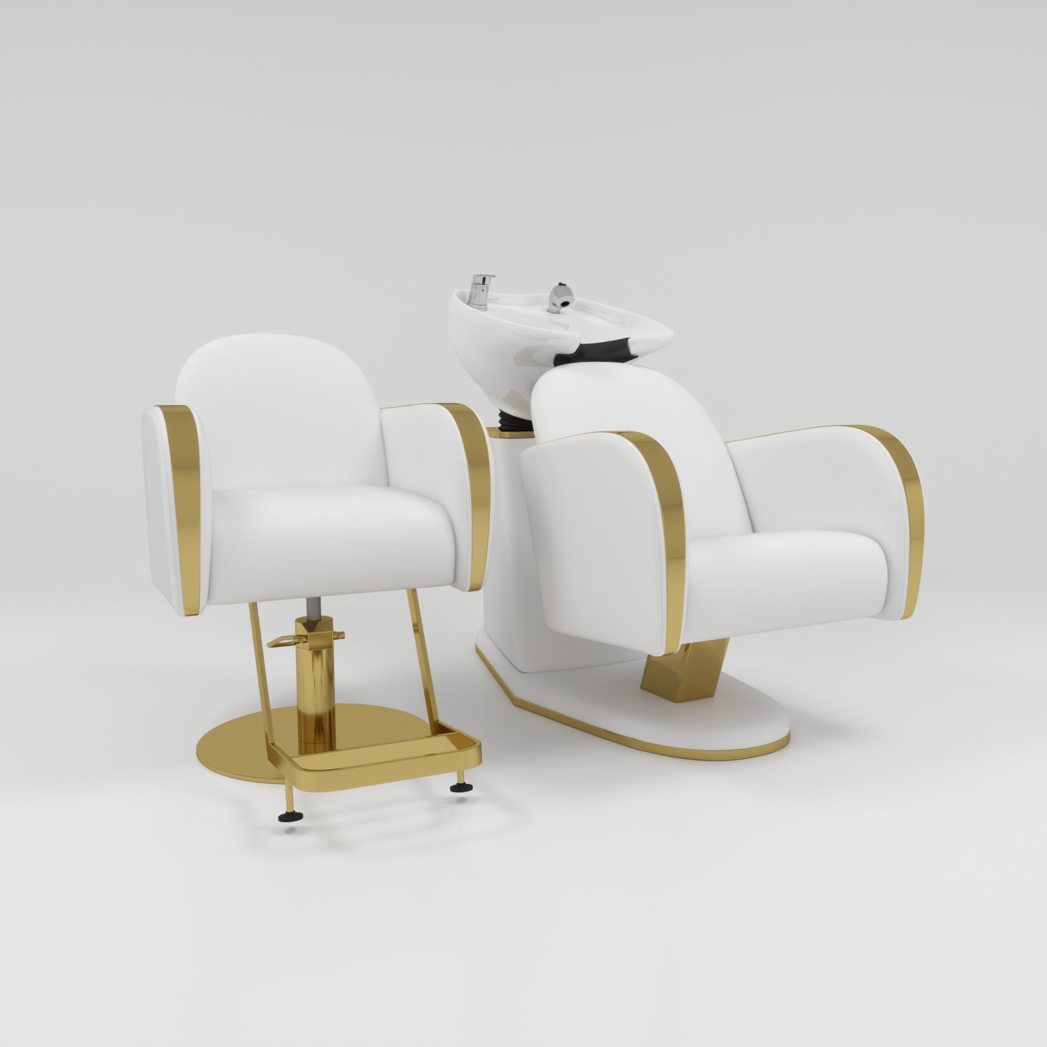 Hairdressing Set in white and gold