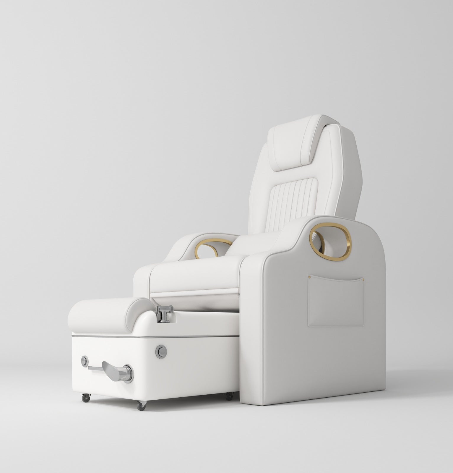 White Luxury Silicone Leather Pedicure Station