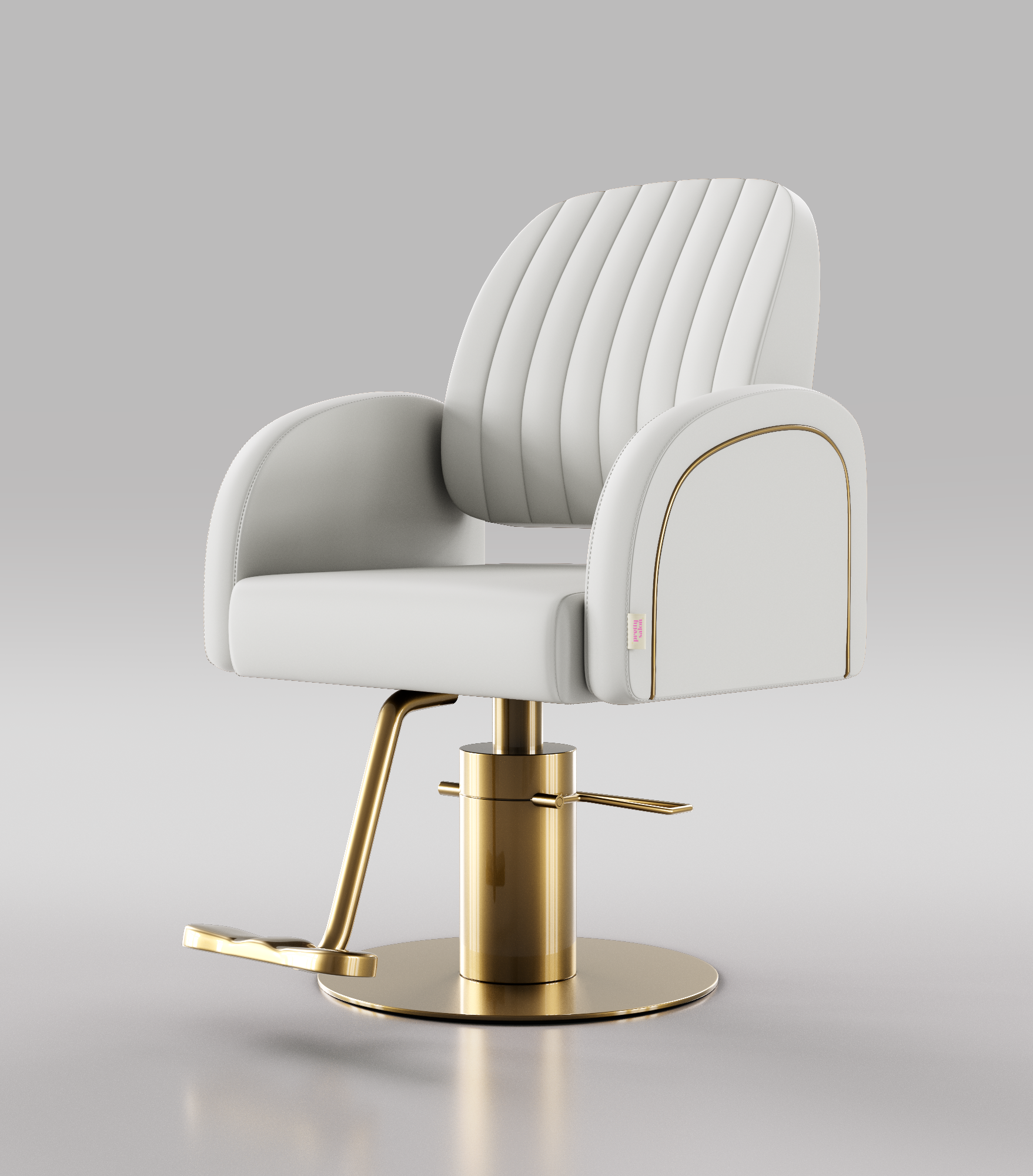 White and Gold Hair Salon Chair
