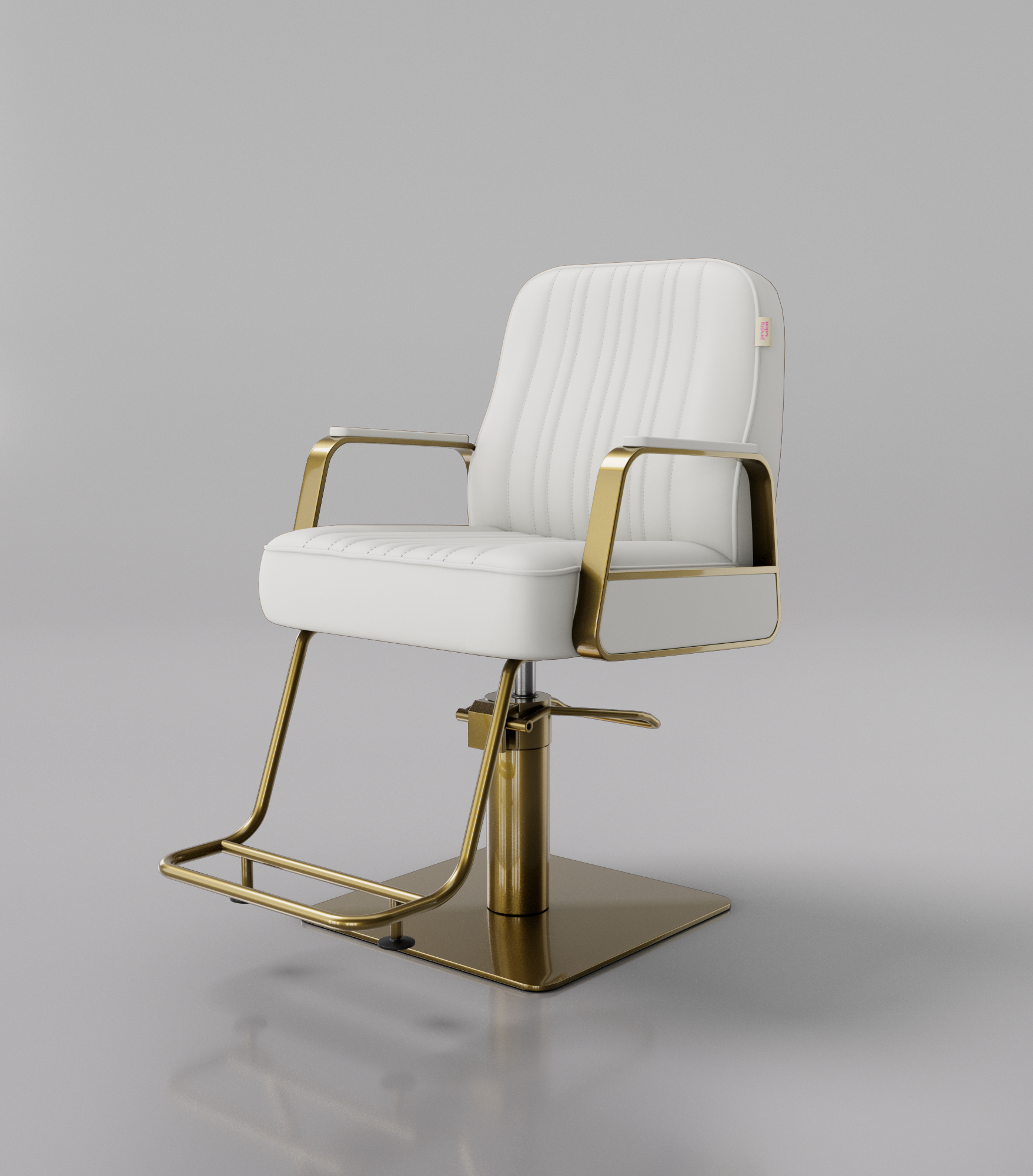 White & Gold Hair styling chair