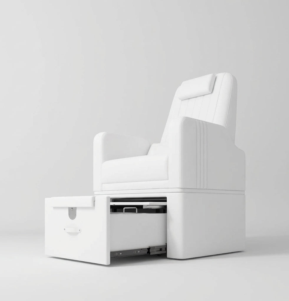 White Pedicure Station with Bowl