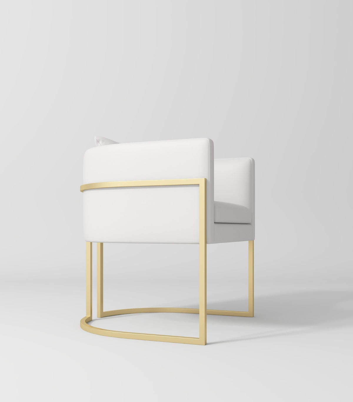 White Leather and Gold Luxury Salon Chair