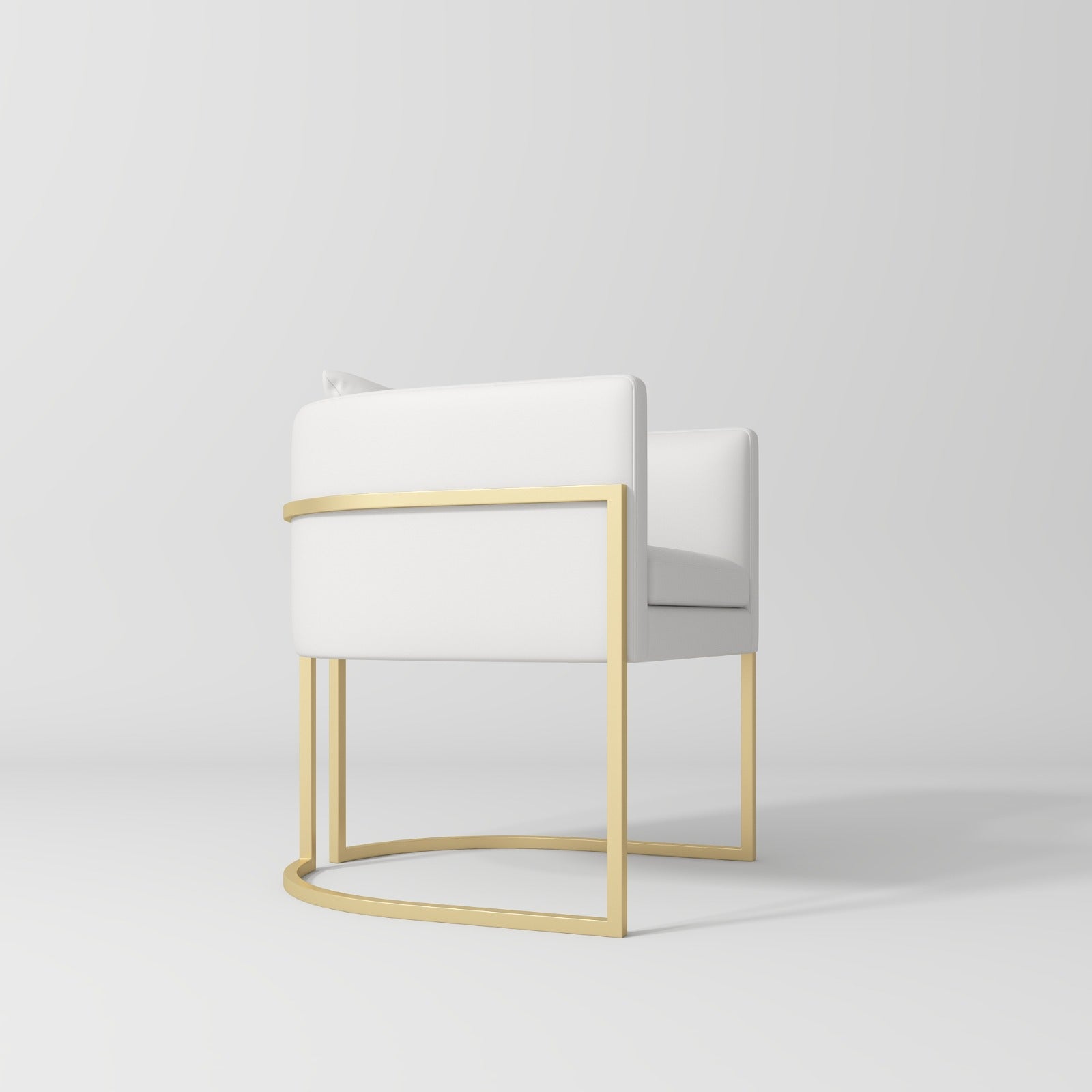 White Leather and Gold Luxury Salon Chair