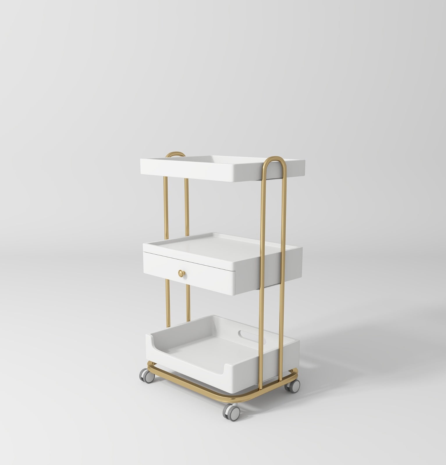 modern white salon trolley