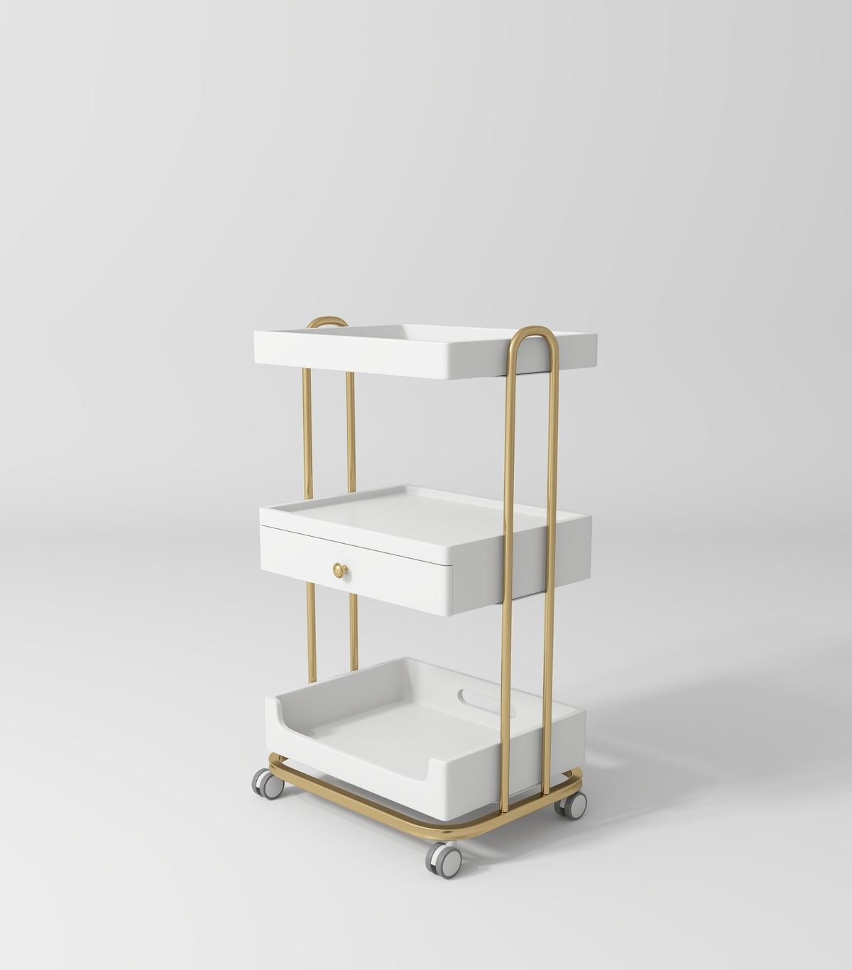 modern white salon trolley
