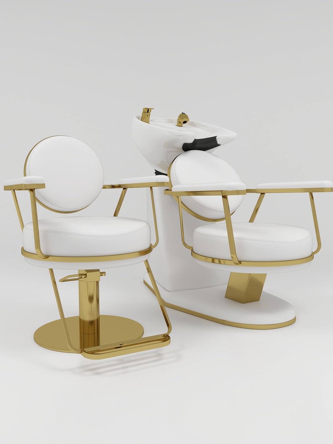 Hair dressing salon furniture in white