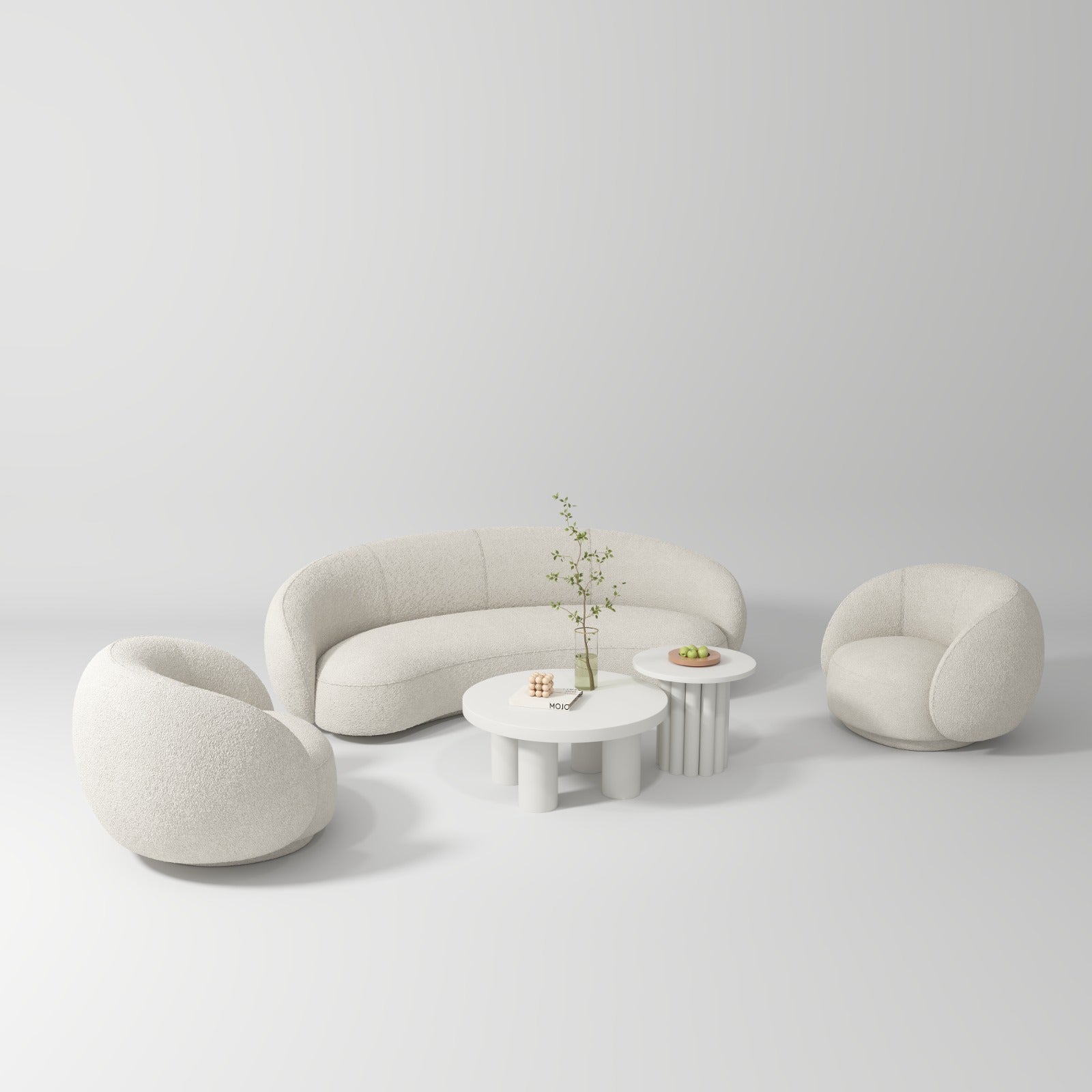 white salon sofa