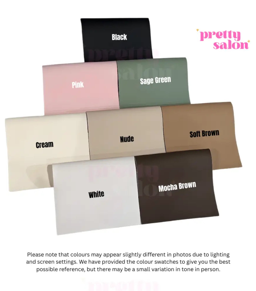 Leather samples for Pretty Salon
