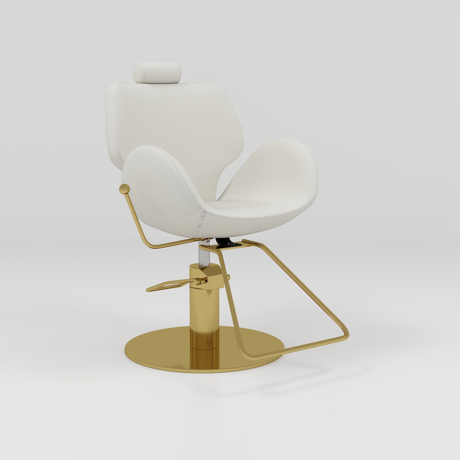 cream and gold sculpted hairdressing chair
