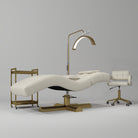 Cream lash bed and light