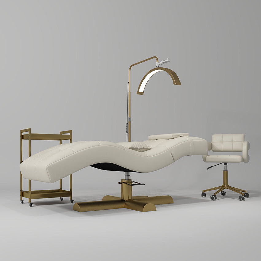 Cream lash bed and light