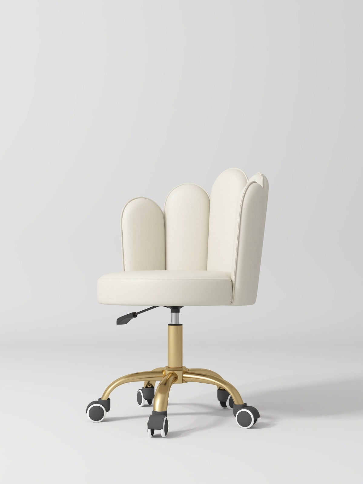 cream leather salon stool