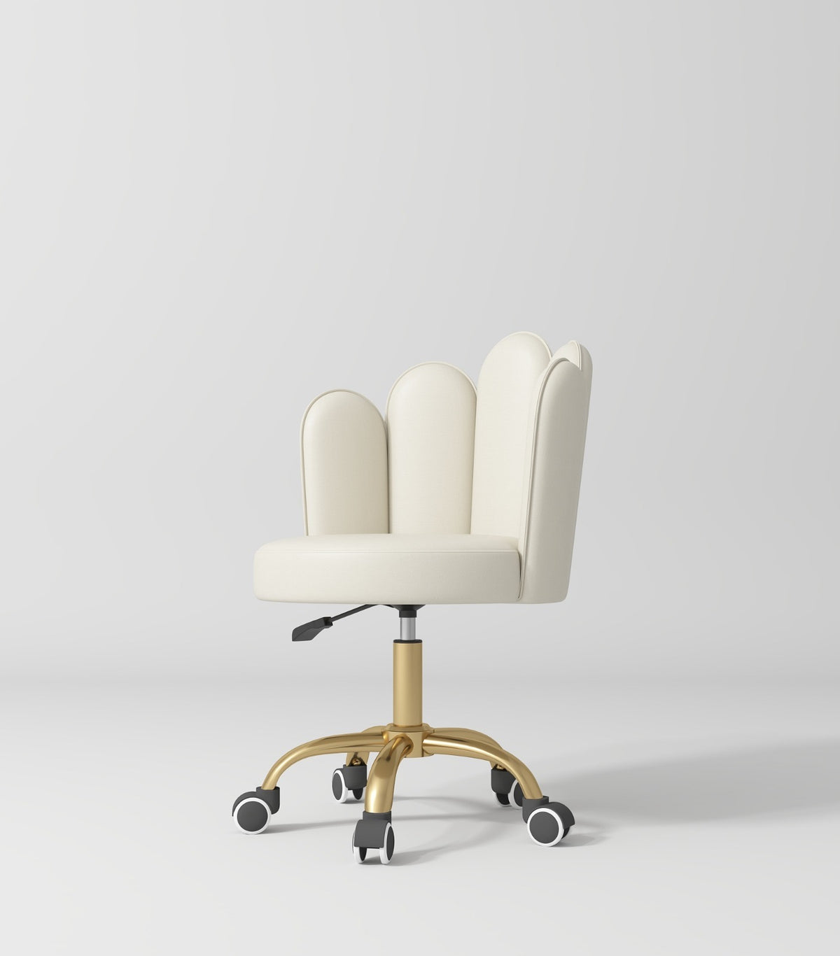 cream leather salon stool