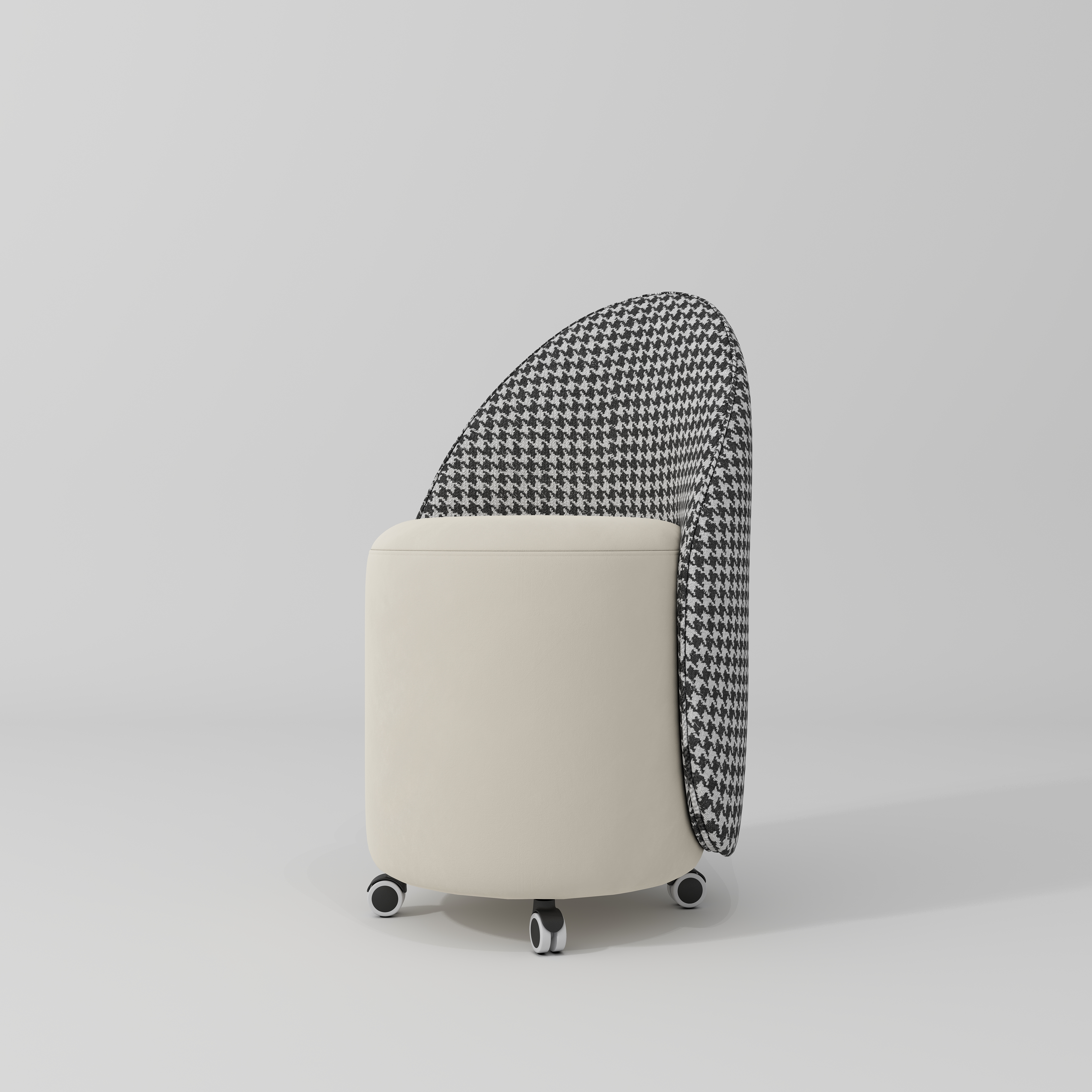 cream stool on wheels for beauty salon