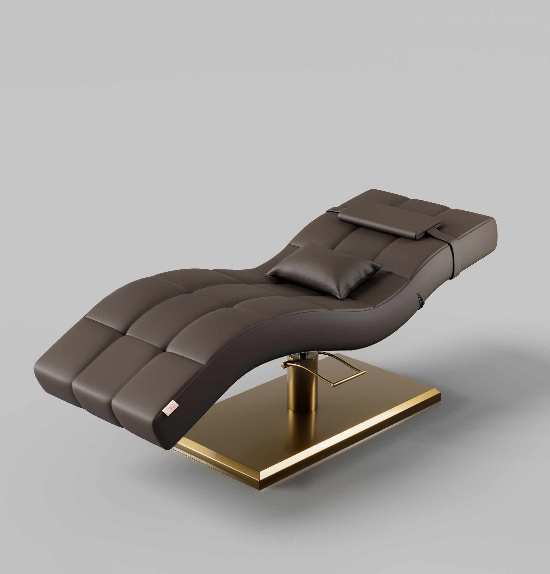 Lash Bed with Adjustable Height in Brown and gold