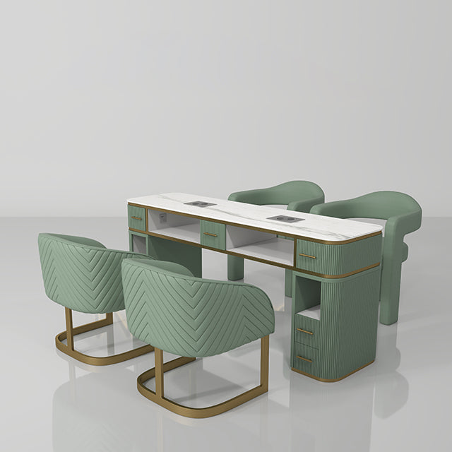Green luxury nail station