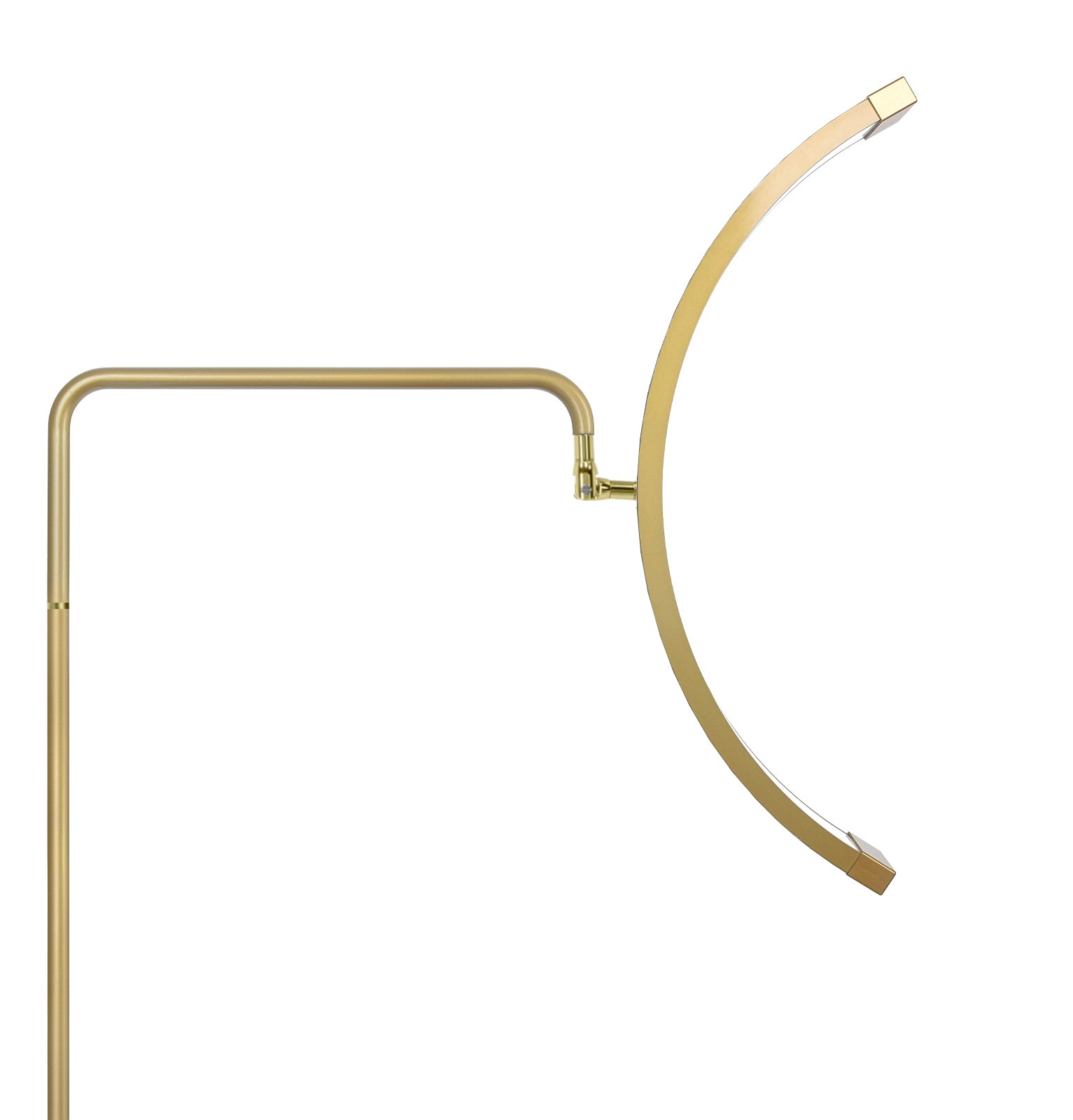 Professional Gold Lunara Moonlight Pro floor lamp with adjustable height and rotating light head for beauty professionals.