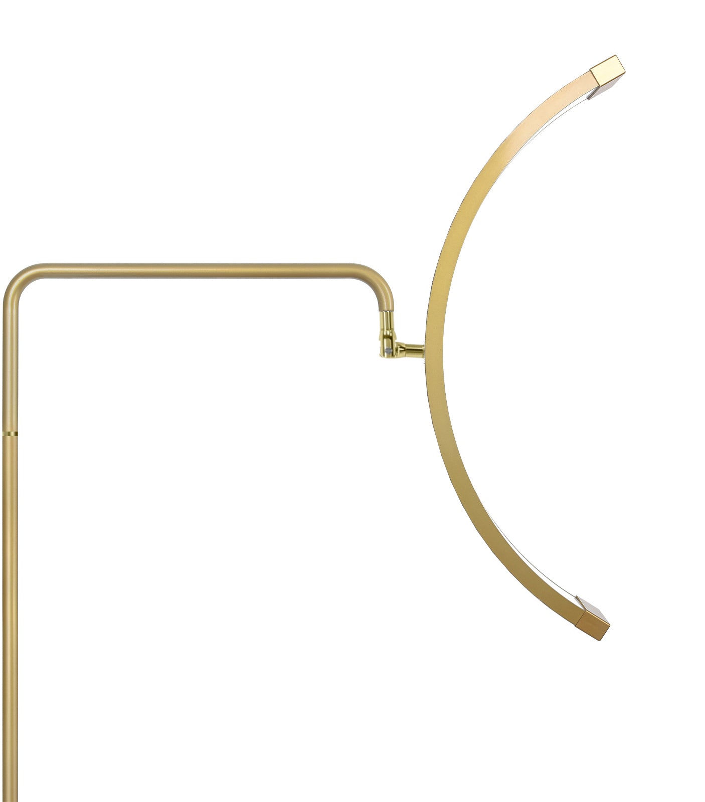Professional Gold Lunara Moonlight Pro floor lamp with adjustable height and rotating light head for beauty professionals.
