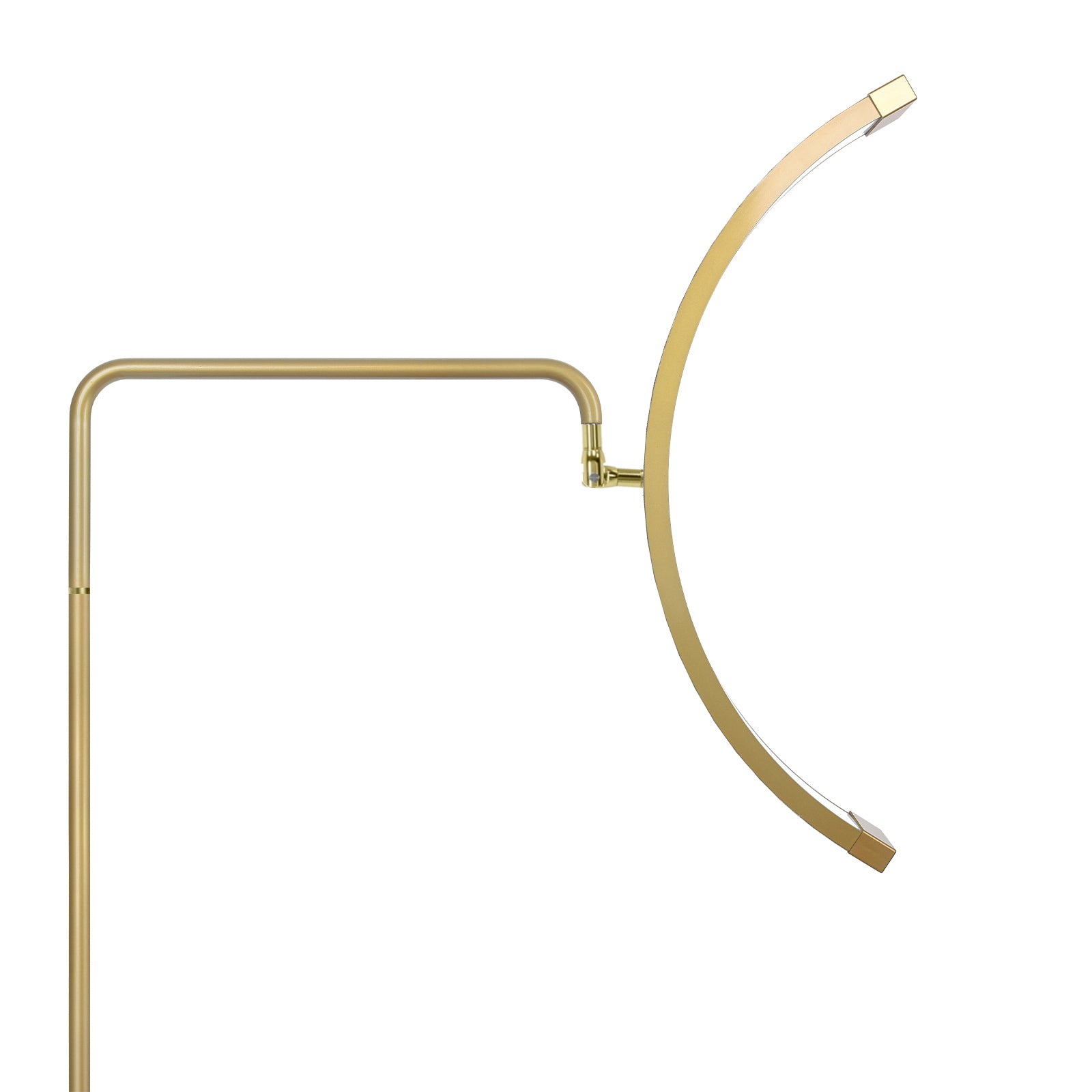 Professional Gold Lunara Moonlight Pro floor lamp with adjustable height and rotating light head for beauty professionals.