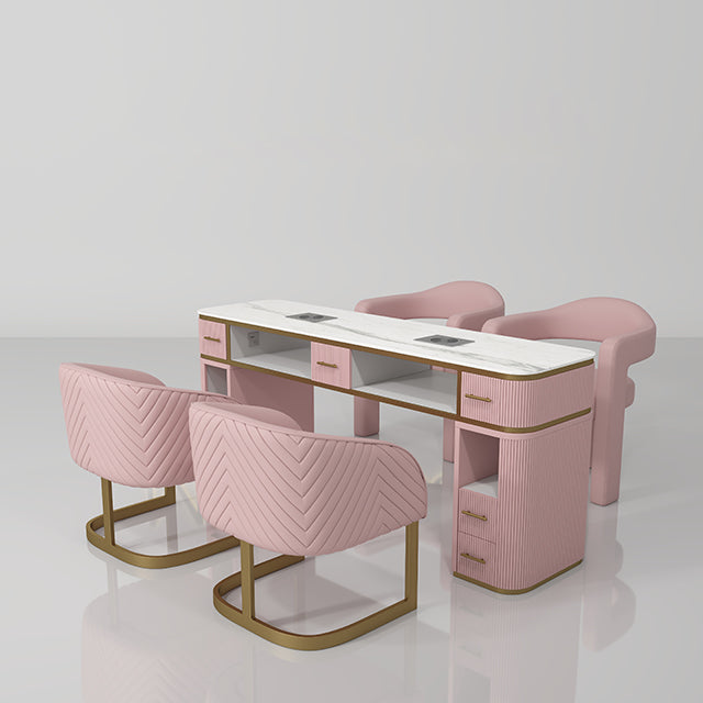 pink luxury nail station