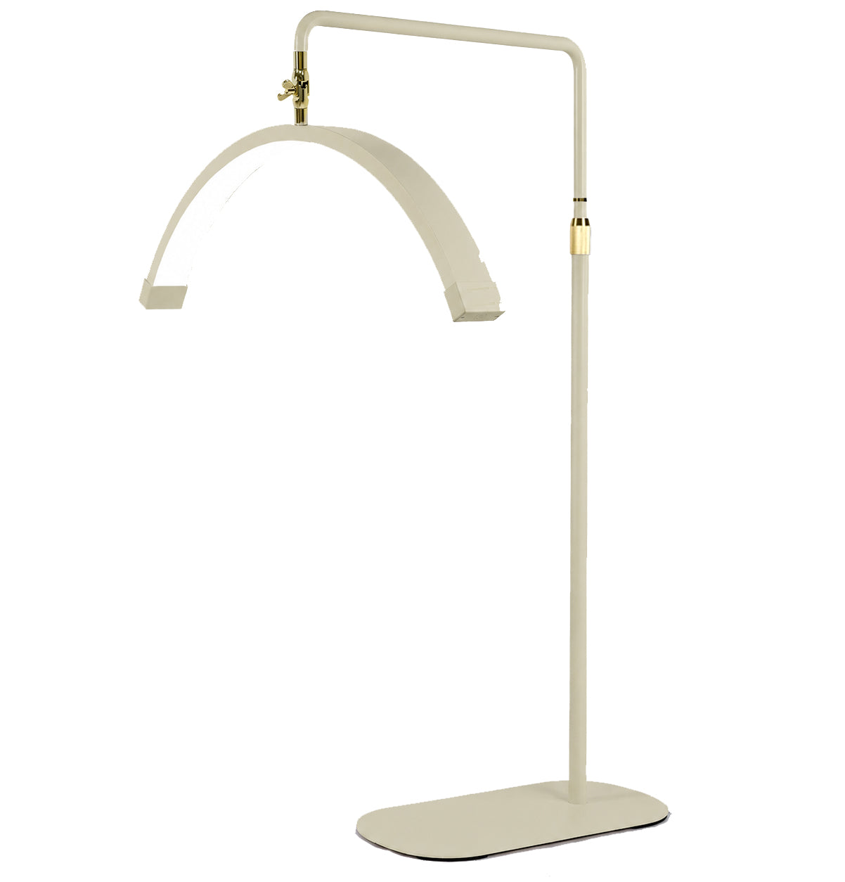 Nude Lunara Moonlight Pro LED floor lamp with adjustable moonlight arch design, luxury gold accents, and weighted floor base