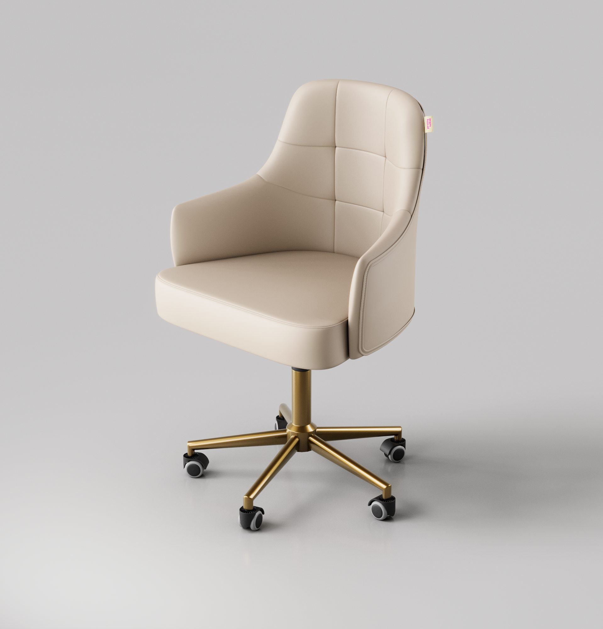 Nude beauty stool with high back