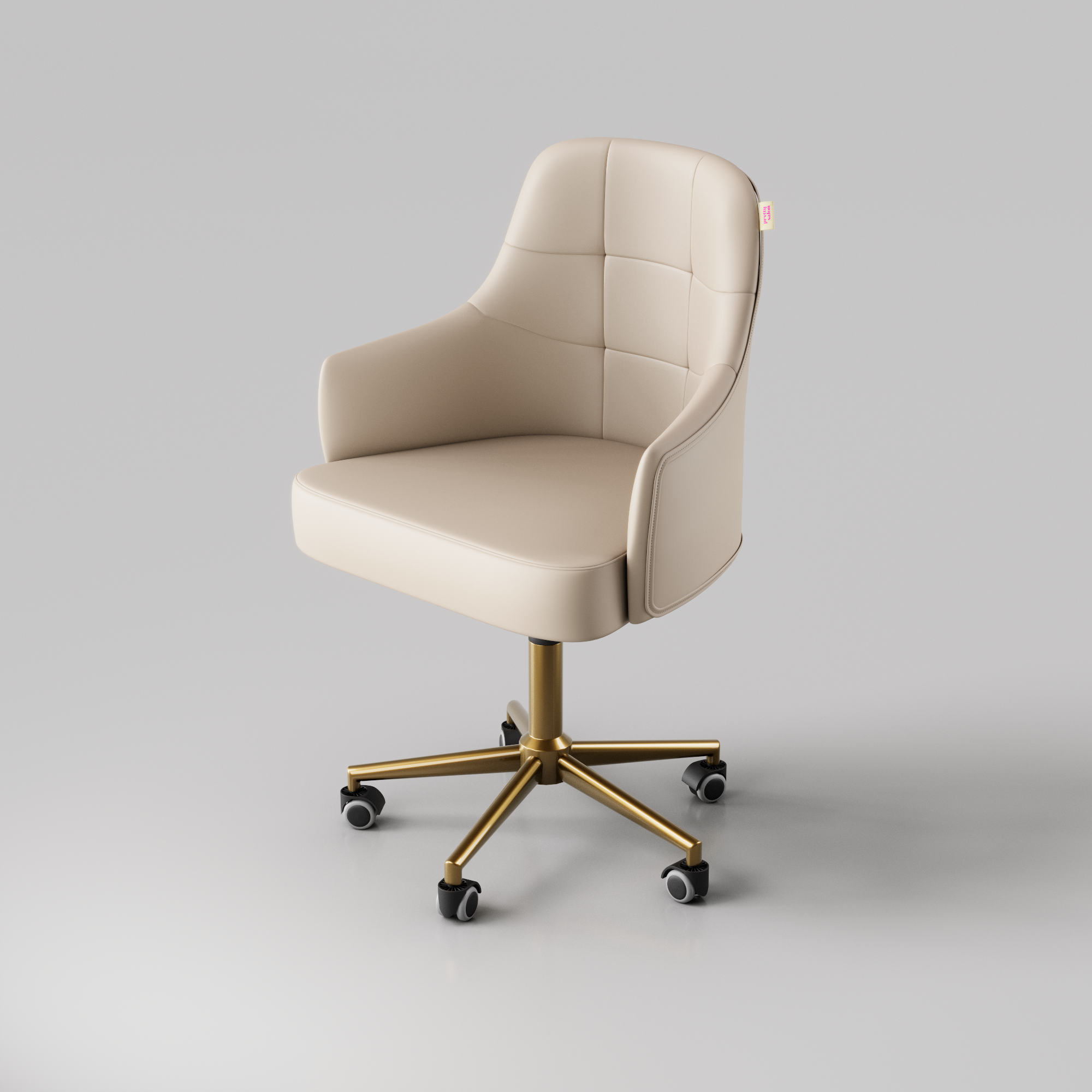 Nude beauty stool with high back