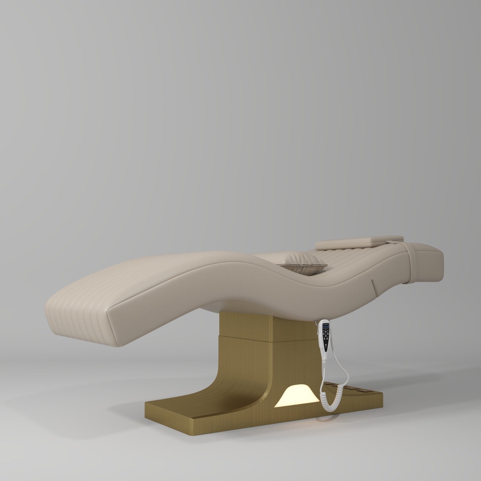 nude and gold lash bed with height adjustment
