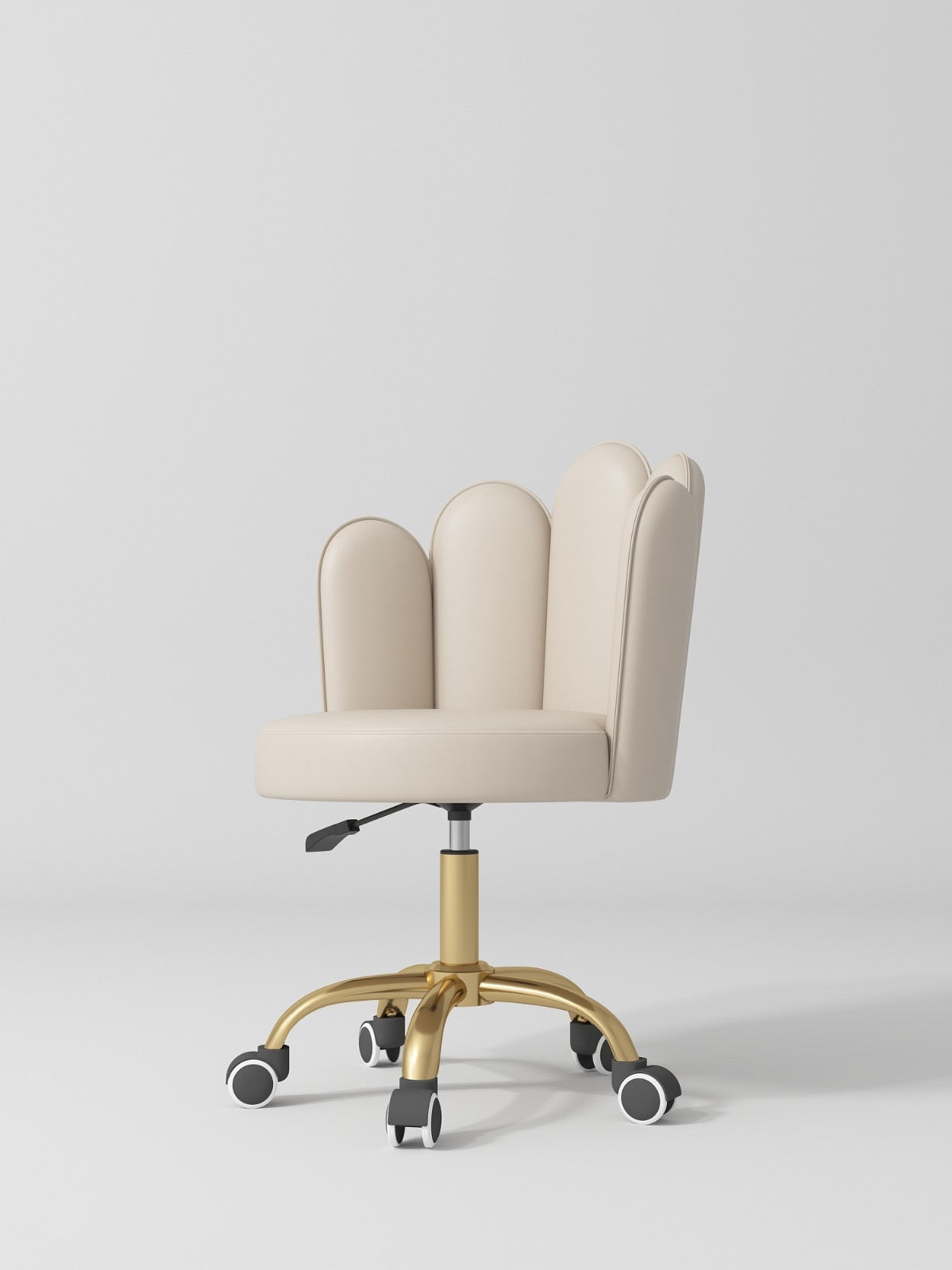 nude arched stool on wheels