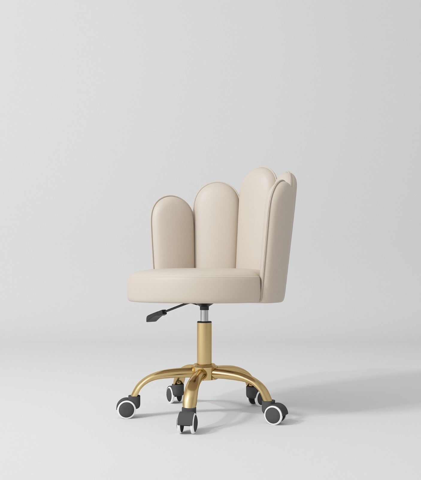 nude arched stool on wheels