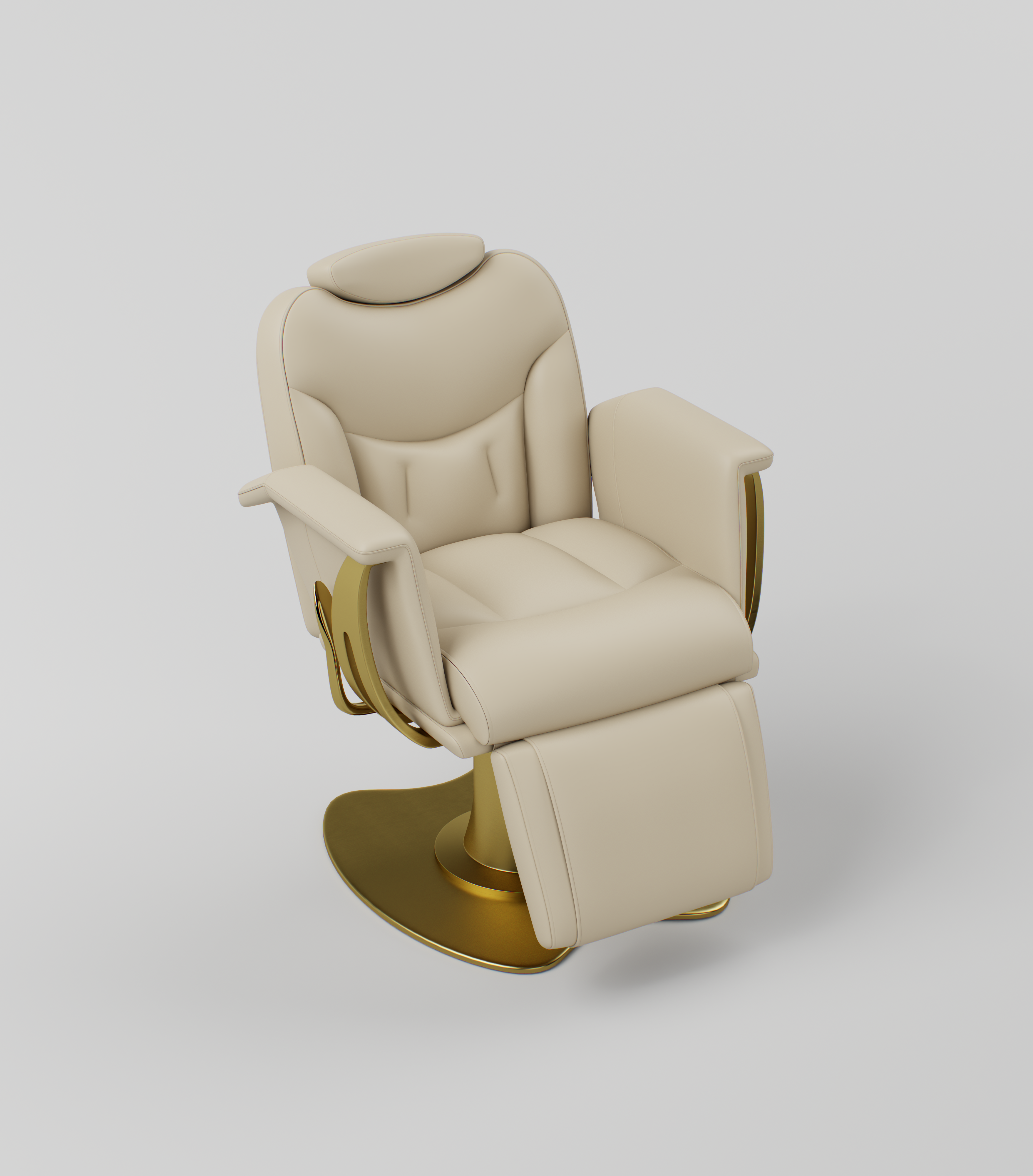 comfortable styling chair in nude with gold matte base