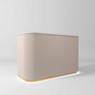 Salon reception desk in nude and gold with LED light