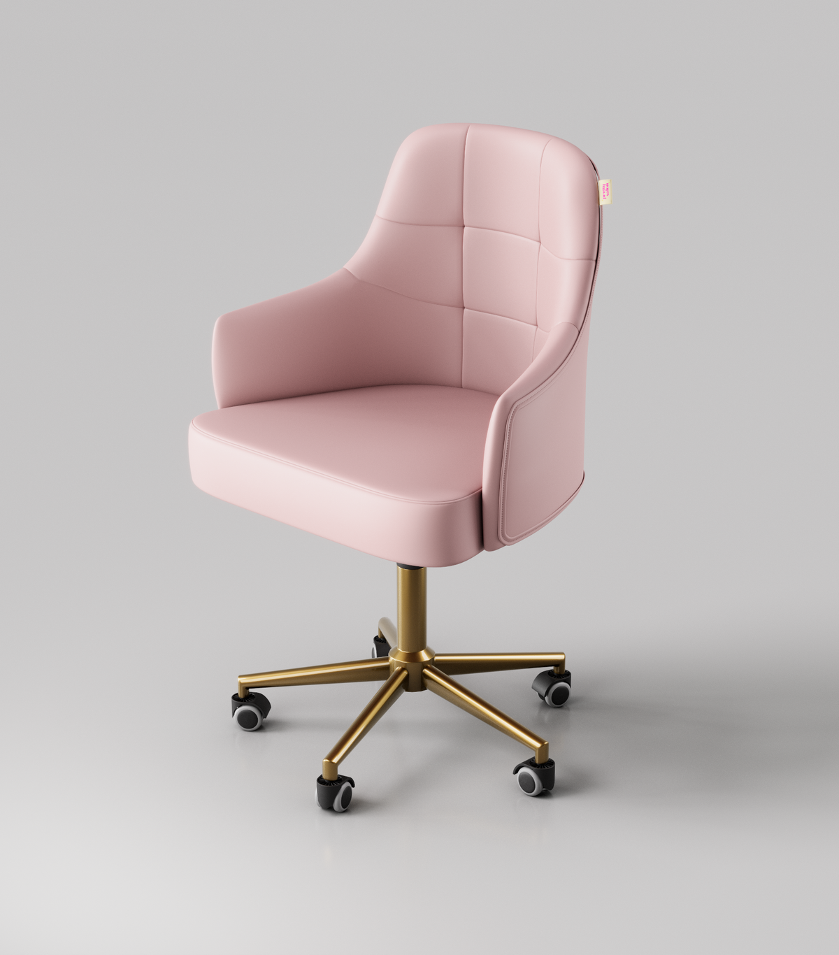 Pink beauty stool with high back